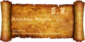 Balkányi Mónika névjegykártya