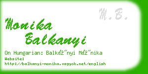 monika balkanyi business card